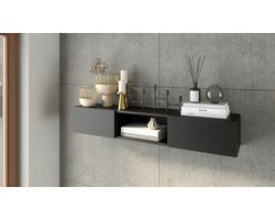 Lanzzi - SF-LAN-B-POL120 -Wandkasten - Zwart mat - 120 cm