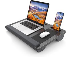 Laptop kussen - Schoot tafel - Verstelbaar - Standaard voor Thuiswerken - Bedtafel - Laptray en Tabletstandaard - Met telefoon standaaard