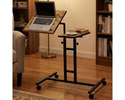 Laptop Sta-bureau Glen - 100% Melamine - Atlantic Pine - Emob - Laptoptafel - Bruin; Zwart - Metaal; Spaanplaat