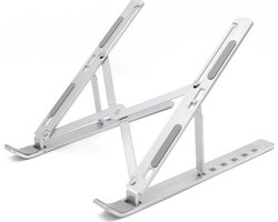 Laptop Standaard - Verstelbaar en Opvouwbaar - Aluminium Laptop en Tablet Houder met Opbergzakje
