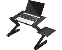 Laptop standaard Verstelbaar Universeel - Laptoptafel - Geschikt voor thuiswerken - Laptopstandaard Opvouwbaar - Zwart