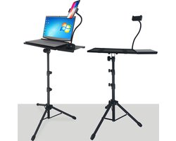 Laptop Statief Metalen Vloer Standaard - Met Muis Lade En Telefoon Houder Clip Geschikt voor: Laptop & Macbook