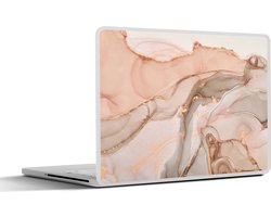 Laptop sticker - 11.6 inch - Marmer print - Roze - Rosé - 30x21cm - Laptopstickers - Laptop skin - Cover