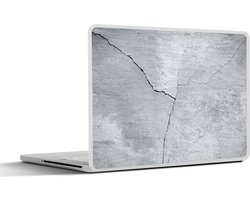 Laptop sticker - 13.3 inch - Beton print - Scheur - Grijs - 31x22,5cm - Laptopstickers - Laptop skin - Cover
