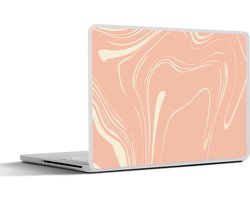 Laptop sticker - 13.3 inch - Marmer print - Zalm - Geel - 31x22,5cm - Laptopstickers - Laptop skin - Cover