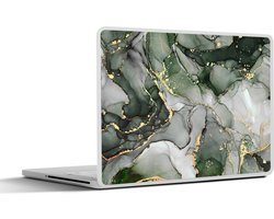 Laptop sticker - 14 inch - Luxe - Marmer print - Groen - 32x5x23x5cm - Laptopstickers - Laptop skin - Cover
