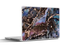 Laptop sticker - 14 inch - Marmer print - Goud - Rosé - 32x5x23x5cm - Laptopstickers - Laptop skin - Cover