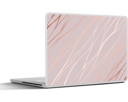 Laptop sticker - 14 inch - Marmer print - Roze - Roségoud - Patronen - 32x5x23x5cm - Laptopstickers - Laptop skin - Cover
