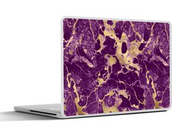 Laptop sticker - 15.6 inch - Goud - Luxe - Marmer print - Patronen - 36x27,5cm - Laptopstickers - Laptop skin - Cover