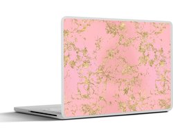 Laptop sticker - 15.6 inch - Marmer print - Goud - Glitter - Design - 36x27,5cm - Laptopstickers - Laptop skin - Cover