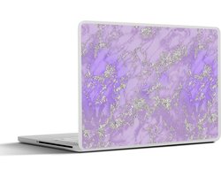 Laptop sticker - 15.6 inch - Marmer print - Paars - Luxe - Patroon - 36x27,5cm - Laptopstickers - Laptop skin - Cover
