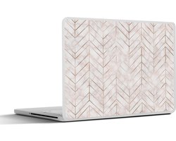 Laptop sticker - 15.6 inch - Patronen - Goud - Marmer print - 36x27,5cm - Laptopstickers - Laptop skin - Cover