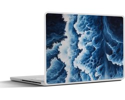 Laptop sticker - 17.3 inch - Golven - Blauw - Schuim - 40x30cm - Laptopstickers - Laptop skin - Cover