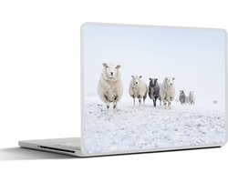 Laptop sticker - 17.3 inch - Schaap - Wol - Sneeuw - 40x30cm - Laptopstickers - Laptop skin - Cover