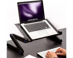 Laptop Tafel | Verstelbaar | laptopstandaard zwart | Wendbaar