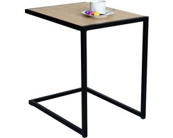 Laptop-, zeteltafel - Zwart - Metaal - Eik - 54 x 40 x 54 - MY Own Table 005B