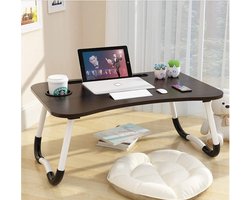 Laptopbedtafel, ontbijt serveerdagblad, notebookstandaard, leestafel, stabiel draagbaar, bed dienblad met bekergleuf, multifunctionele tafel (60 x 40 cm)