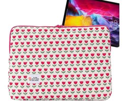 Laptophoes Bloem Design - Laptoptas Dames - Elektronica Beschermen - Zachte Slijtvaste Stof - 36 x 26 x 4 cm