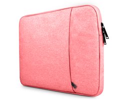 Laptophoes - Geschikt voor 15.6 / 16.3 / 17 inch - 3-laags bescherming - Laptop Sleeve - Laptop Cover - 2 afsluitbare vakken - Roze