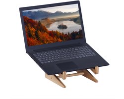 Laptopstandaard - hout - naturel - 21x11,5x21 cm - voor laptop
