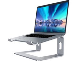 Laptopstandaard MD-5 aluminium computer verhoger, ergonomische laptop lift voor bureau, metalen houder compatibel met 10 tot 15,6 inch notebook computer standaard - zilver