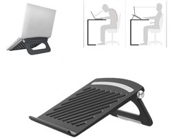 Laptopstandaard – Opvouwbare laptopstandaard – Draagbare kunststof laptopverhoger & koelstandaard – Geschikt voor laptops van 17 inch en kleiner – Draagbare basis – 24,5 x 24,3 x 1 cm