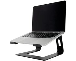 Laptopstandaard, verstelbare ergonomische laptopstandaard, Geschikt Geschikt Geschikt Geschikt voor 10-17,3 inch laptop, metalen laptopstandaard Geschikt Geschikt voor verbeterde positionering en warmteafvoer, zwart