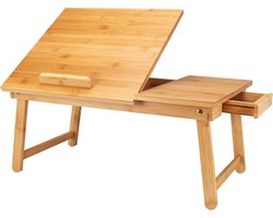 Laptoptafel // bamboe // ca. 55 x 24,5 x 35 cm (B/H/D) // bedlade // klaptafel
