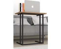 Laptoptafel - bijzettafel - vintage look - industrieel tafel - 60x65x34 - wood design -