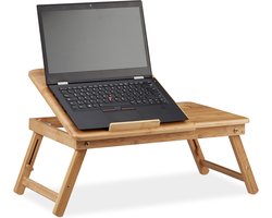 laptoptafel - in hoogte verstelbaar - kantelbaar - bamboe - 30 x 69 x 35 cm - natuur
