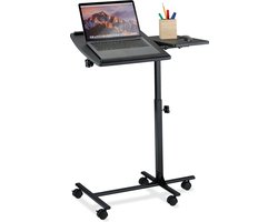 laptoptafel - in hoogte verstelbaar - op wielen - kantelbaar - 65-85 x 61 x 40 cm - bed en bank
