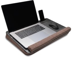Laptoptafel - laptoponderlegger - standaard tot 17 -3 inch - kussendienblad voor comfortabel werken in bed of op de bank - duurzaam knietafel voor thuiskantoor - leren en ontspanning
