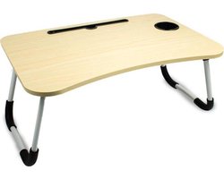 Laptoptafel - Laptopstandaard - Schoottafel - Bedtafel - MDF Hout - Zwart - 60x40x28 cm