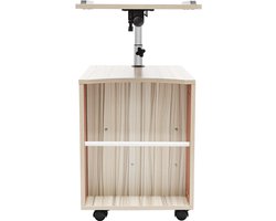 Laptoptafel met Afneembaar Nachtkastjes Functionele Draaibare Hefbare Tafel 70-90cm Voor Lezen Tekentafel