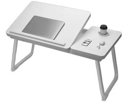 Laptoptafel met opvouwbare poten en bekersleuf_Ruimtebesparend bureau voor thuiskantoor,slaapzaal,bed,bank_perfect om te werken,studeren_modern esthetisch ontwerp.