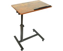 Laptoptafel met Wielen - Roltafel Werkplek - Thuiswerken Flexibel - Hoogte Verstelbaar Draaibaar - 60 x 345 cm - Kersenboom Geel