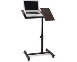 laptoptafel op wieltjes - verstelbare hoogte - draaibaar - 95 x 60 x 40,5 cm- zwart