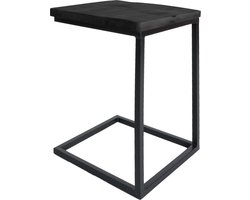 Laptoptafel Roos - Zwart blad - Zwart onderstel