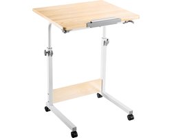 Laptoptafel verrijdbaar - bureau - lessenaar -  hoogte verstelbaar 68 - 96 cm