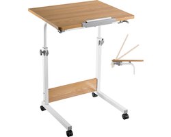 Laptoptafel verrijdbaar bureau - lessenaar -  hoogte verstelbaar 68 - 96 cm
