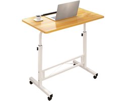 Laptoptafel Verstelbaar - Bedtafel Bureau - Werken en Lezen - Inklapbaar en Verrijdbaar - 65-90cm Hoog - Multicolor