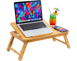 Laptoptafel - verstelbaar - voor 11,6-17,3 inch - bamboe