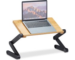 laptoptafel verstelbaar - voor 13 tot 15 laptops - laptopstandaard bamboe - aluminium