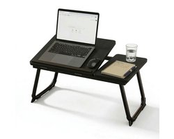 Laptoptafel - verstelbaar - voor bank - inklapbaar - zwart