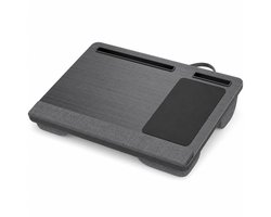Laptoptafel voor op Schoot – Laptopkussen – Laptopbureau – Laptopstandaard – Met Muismat – Tablet- en Telefoonsleuf – Geschikt voor 14 t/m 17 Inch Laptops – Grijs