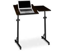 laptoptafel XL - verstelbaar - 110 x 80 x 50 cm - met remmen - laptopstandaard - zwart