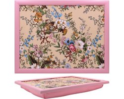 Laptray - Schootkussen Roze Bloemen - William Kilburn - 44x33x6 cm