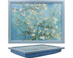 Laptray, Schootkussen, Schoottafel, Laptoptafel, Schootdienblad Amandelbloesem - Blauw - 44x33x6 cm