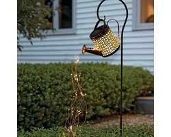 Lardic Solar Tuinlamp met grondspies – Solar Tuinverlichting – Brons kleurig metaal – Tuinverlichting op zonneenergie buiten – Led buitenverlichting met sensor - Tuinfontein - Tuinfakkel / Tuinsteker / Tuinlantaarn / Sfeerverlichting - Buitenlamp