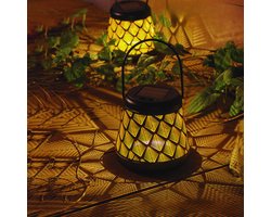 Lardic Solar Tuinlamp – Solar Tuinverlichting – Brons kleurig metaal – Tuinverlichting op zonneenergie buiten – Tafellamp - Led buitenverlichting met sensor - Tuinfontein - Tuinfakkel / Tuinsteker / Tuinlantaarn - Sfeerverlichting - Buitenlamp